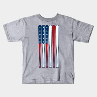 Baseball USA Flag Kids T-Shirt